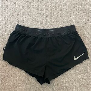 Nike Black Women's Athletic Shorts with White Swoosh
